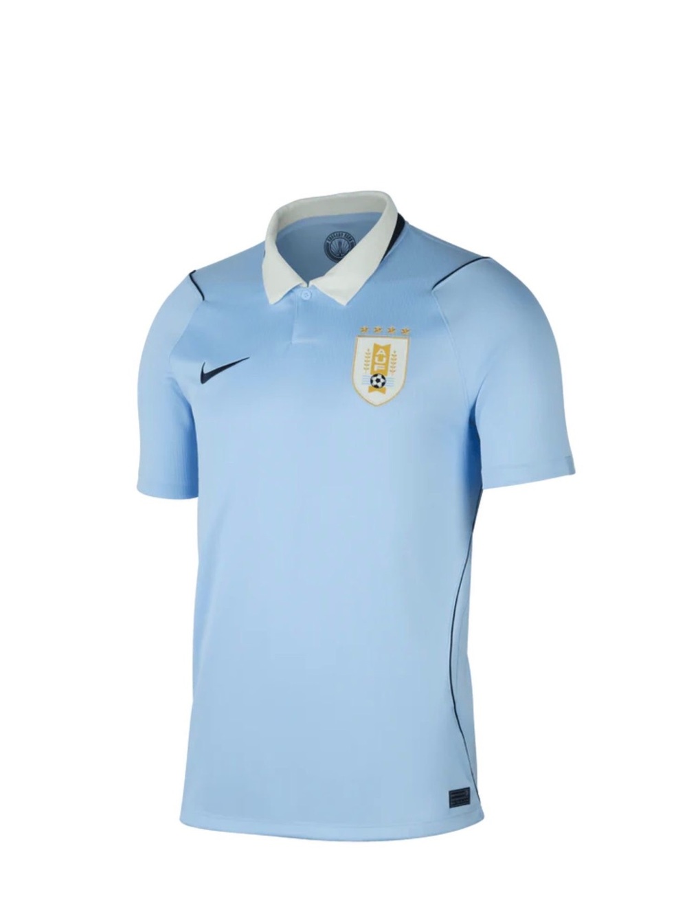 Uruguay Nike Light Blue Polo-Style Soccer Jersey with White Collar
